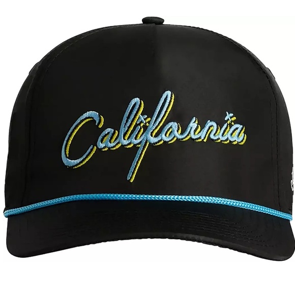 NWT Bad Birdie Golf Hat Adult Snapback CALIFORNIA Script Black - Picture 1 of 6